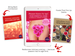 Intimacy in Menopause guide with aphrodisiac foods for midlife women, published by DBI